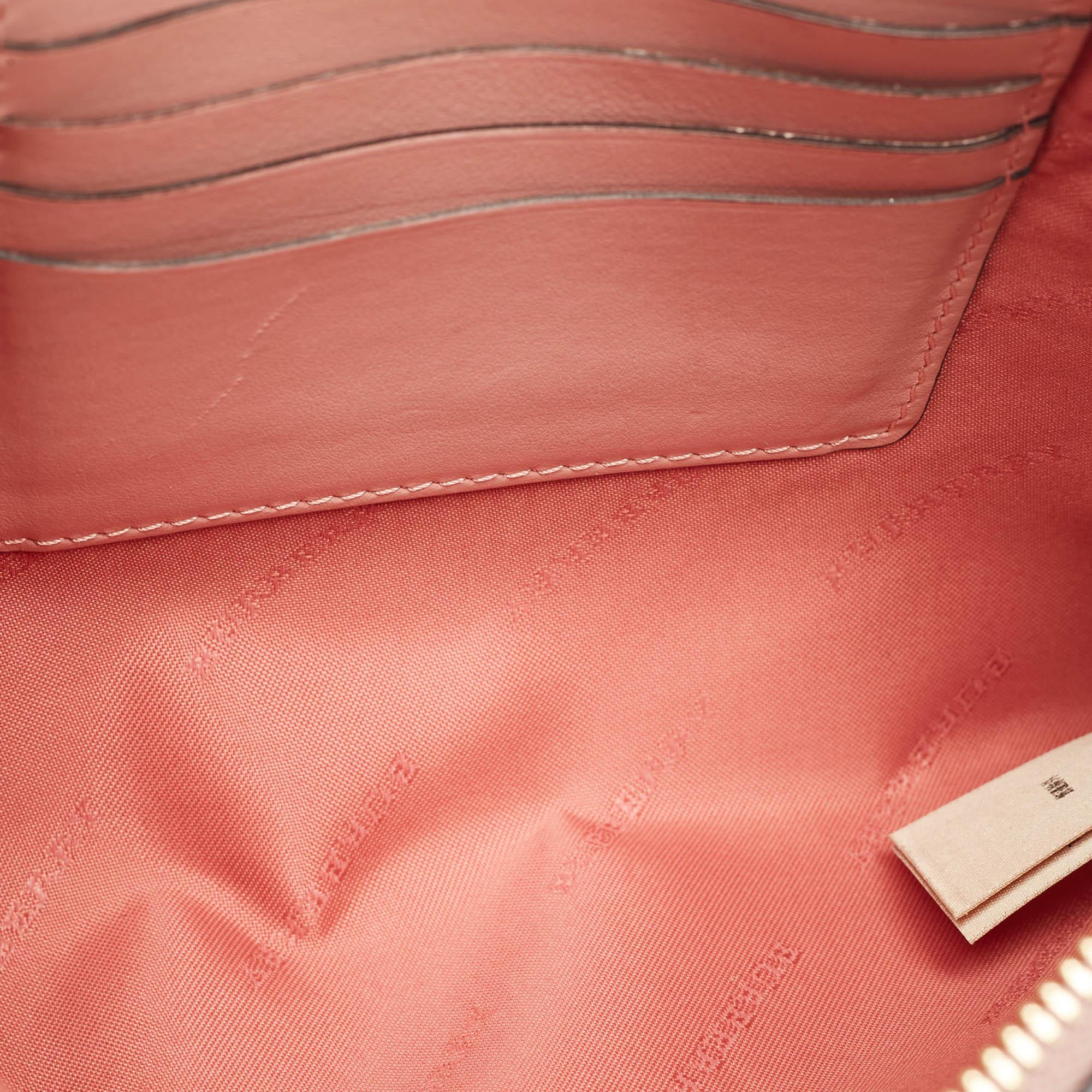 Burberry Pink Leather and Suede Peyton Scalloped Crossbody Bag 3