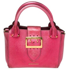 Burberry Pink Leather Buckle Tote