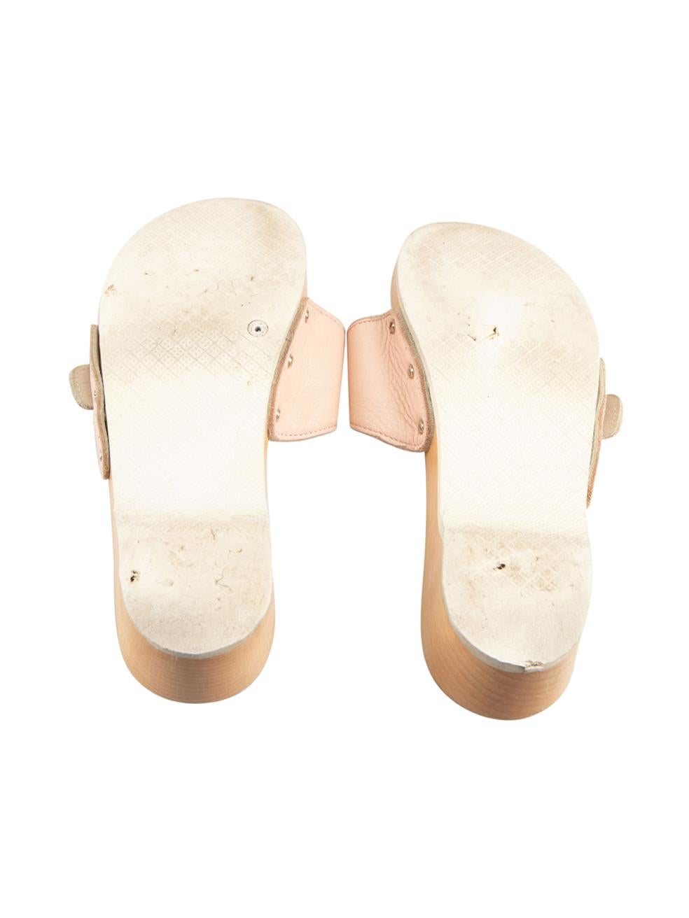 Burberry Rosa Leder Clog-Sandalen Größe IT 39 Damen im Angebot