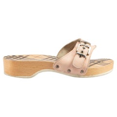 Burberry Rosa Leder Clog-Sandalen Größe IT 39