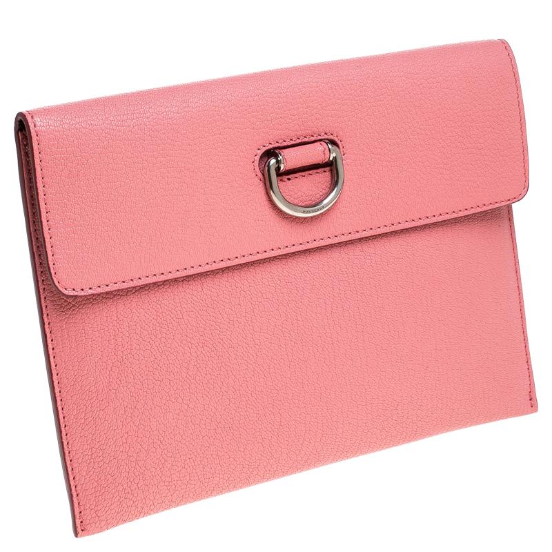 Burberry Pink Leather Clutch 5