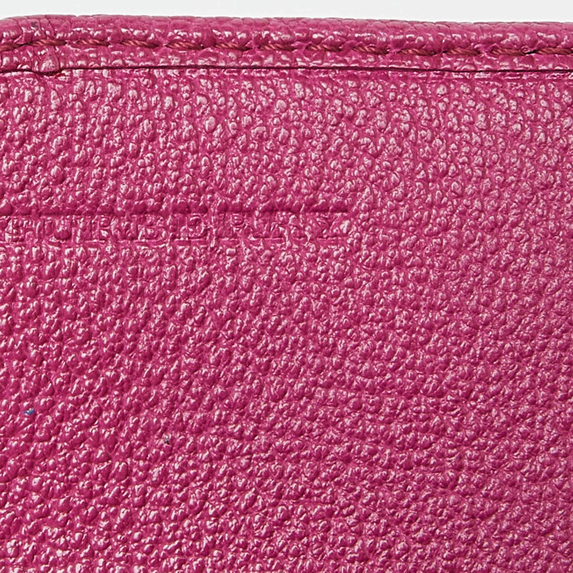 Women's Burberry Pink Leather Flap Continental Wallet For Sale