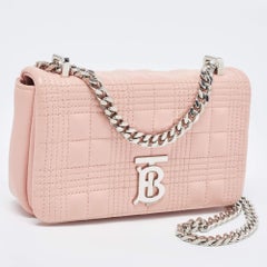 Burberry Borsa a tracolla mini Lola a catena in pelle rosa