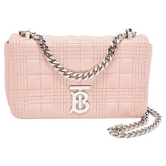 Burberry Pink Leather Mini Lola Chain Shoulder Bag