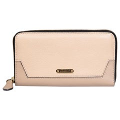 Burberry Pink Leather Nova Check Continental Wallet