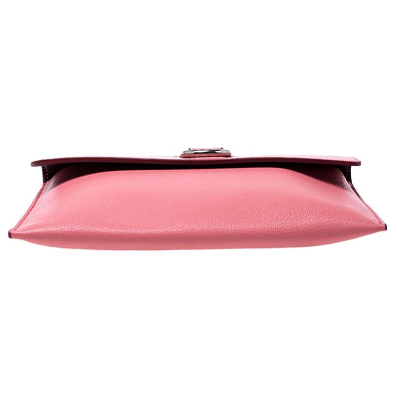 Burberry Pink Leather Patton Clutch 6