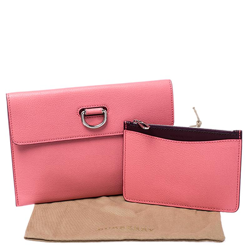 Burberry Pink Leather Patton Clutch 7