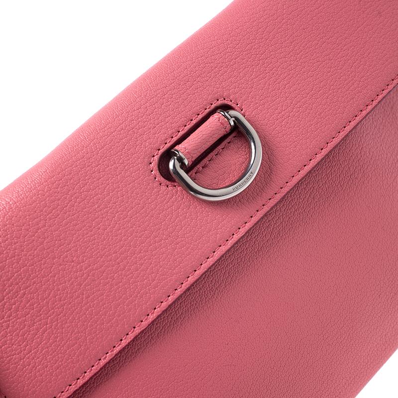 Burberry Pink Leather Patton Clutch 2