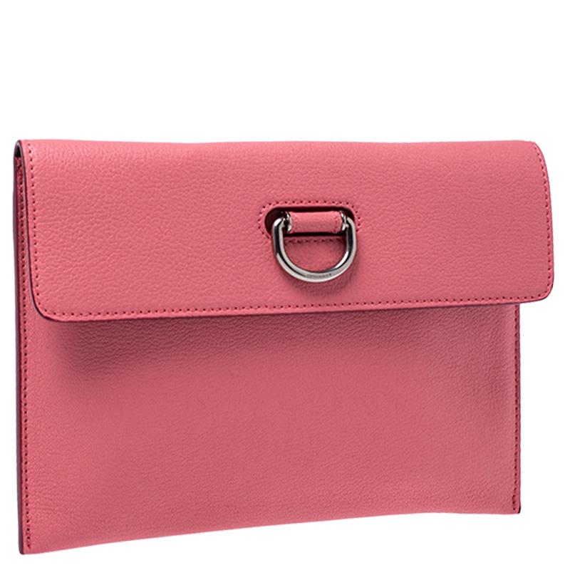 Burberry Pink Leather Patton Clutch 3