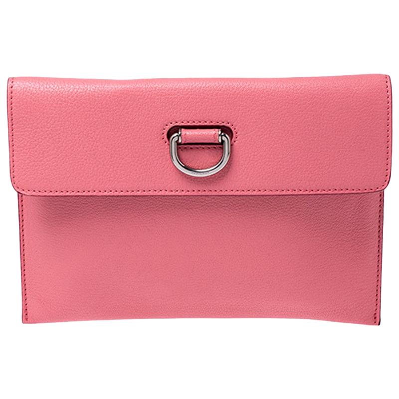 Burberry Pink Leather Patton Clutch