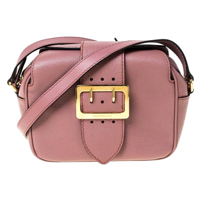 Burberry Pink Leather Small Medley Buckle Crossbody Bag For Sale at 1stDibs