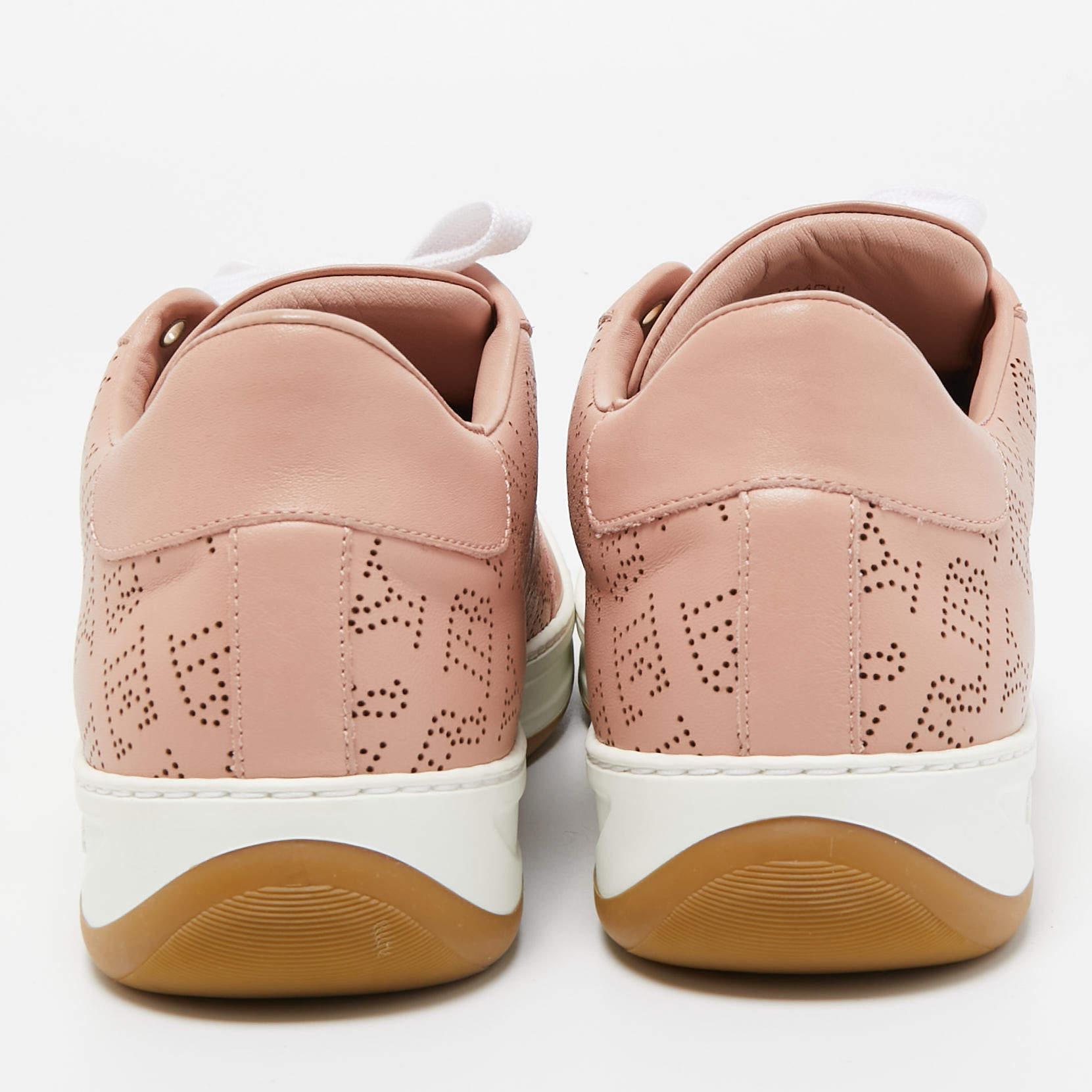 Burberry Pink Leather Westford Low Top Sneakers Size 41 For Sale 3