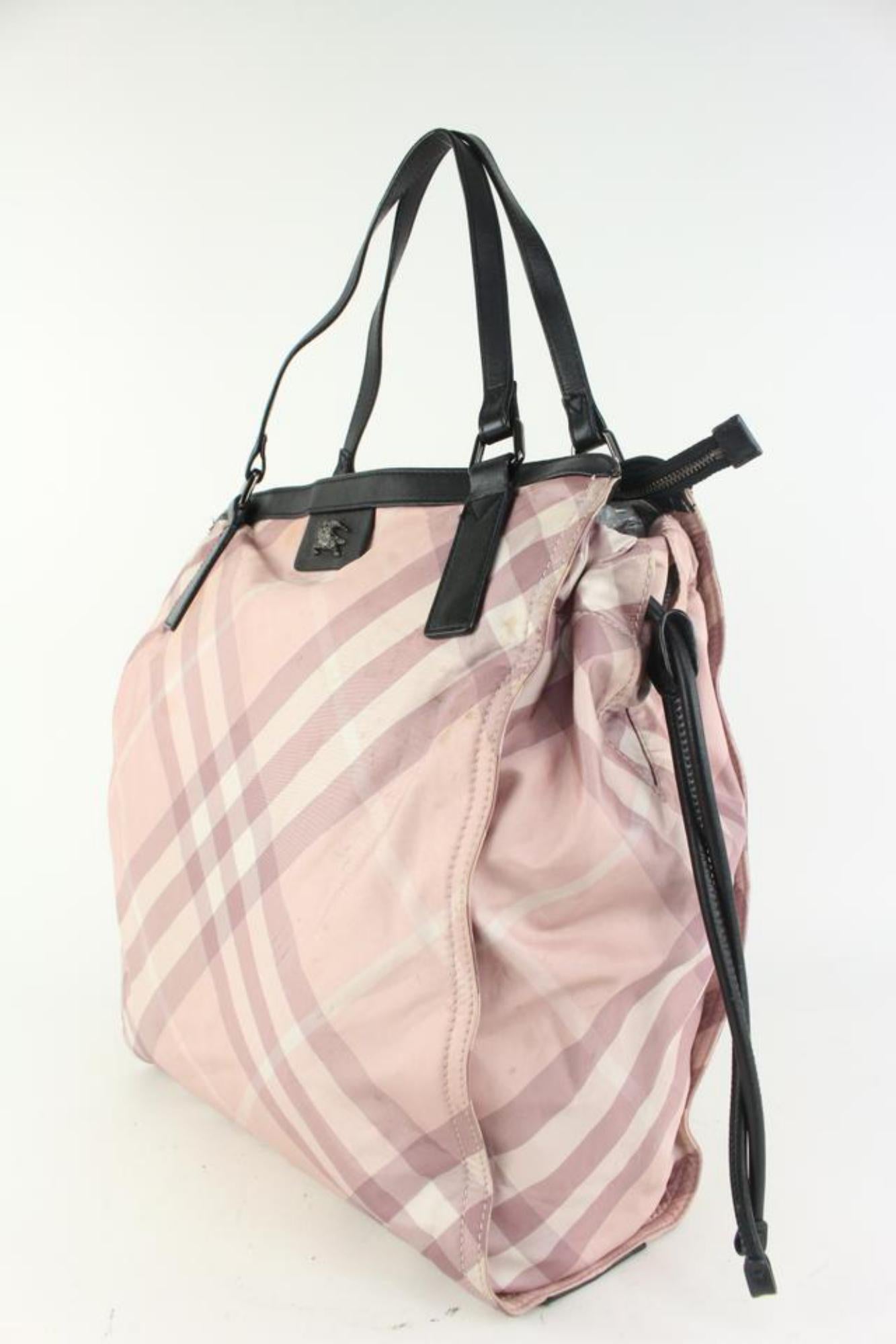 Burberry Pink Nova Check Shopper Tote Bag 928bur79 For Sale 7
