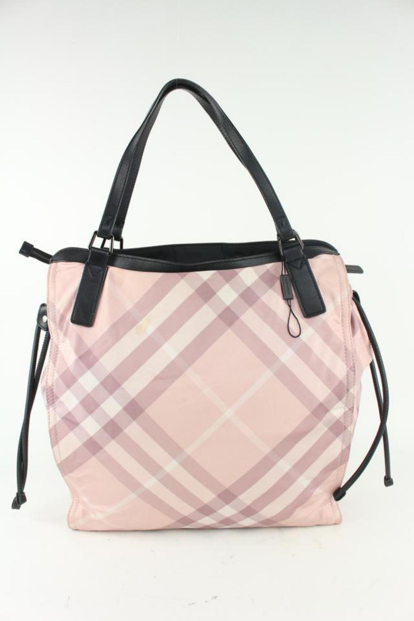 Burberry Pink Nova Check Shopper Tote Bag 928bur79 For Sale 2