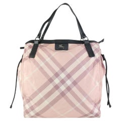 Used Burberry Pink Nova Check Shopper Tote Bag 928bur79