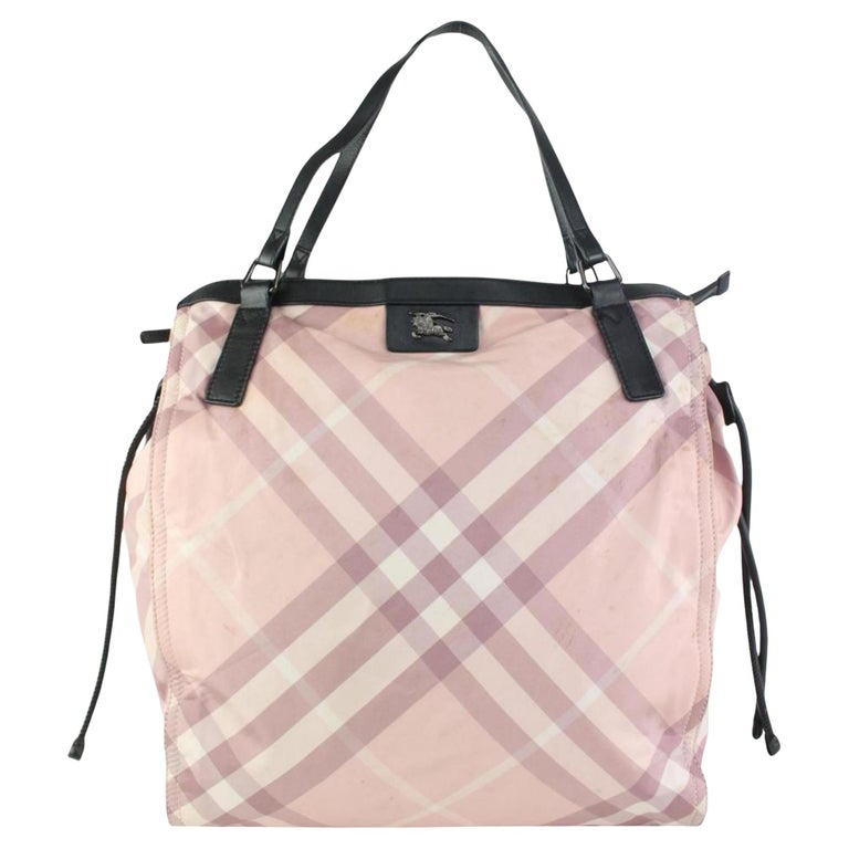 Sold at Auction: Burberry pink nova check small shoulder bag with d