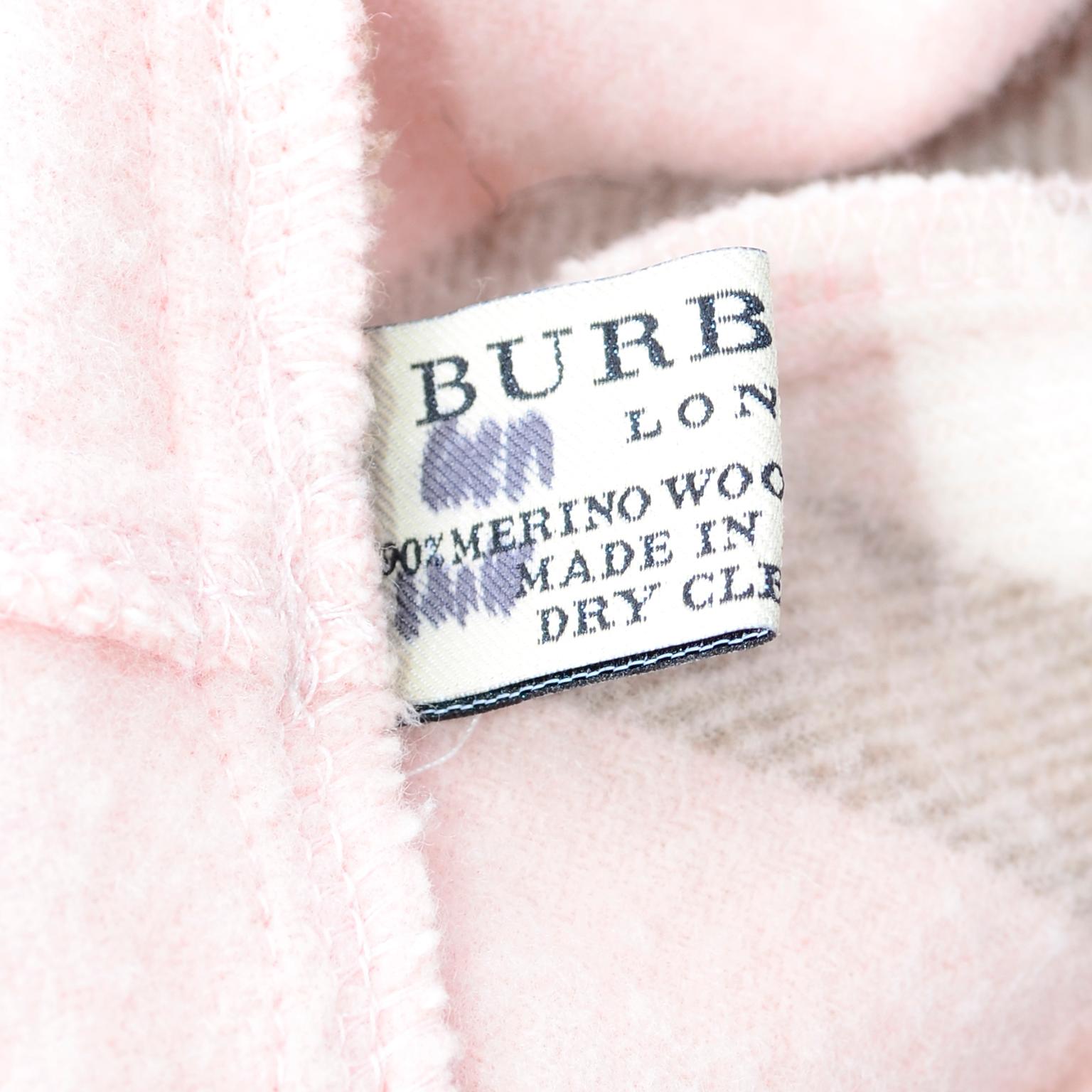 Burberry Pink Plaid Poncho in Cashmere & Wool with Hood 1