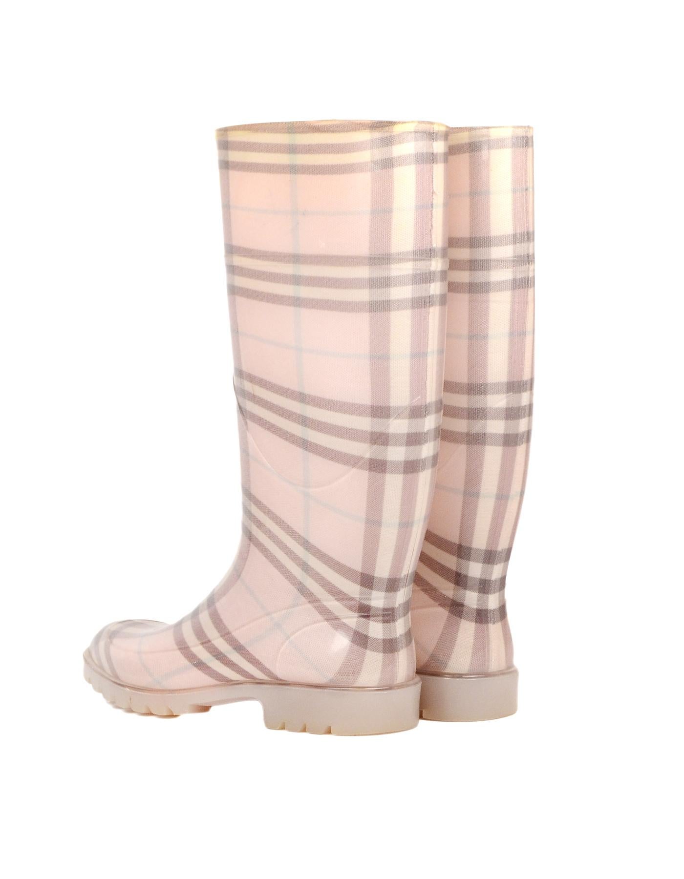 pink burberry rain boots