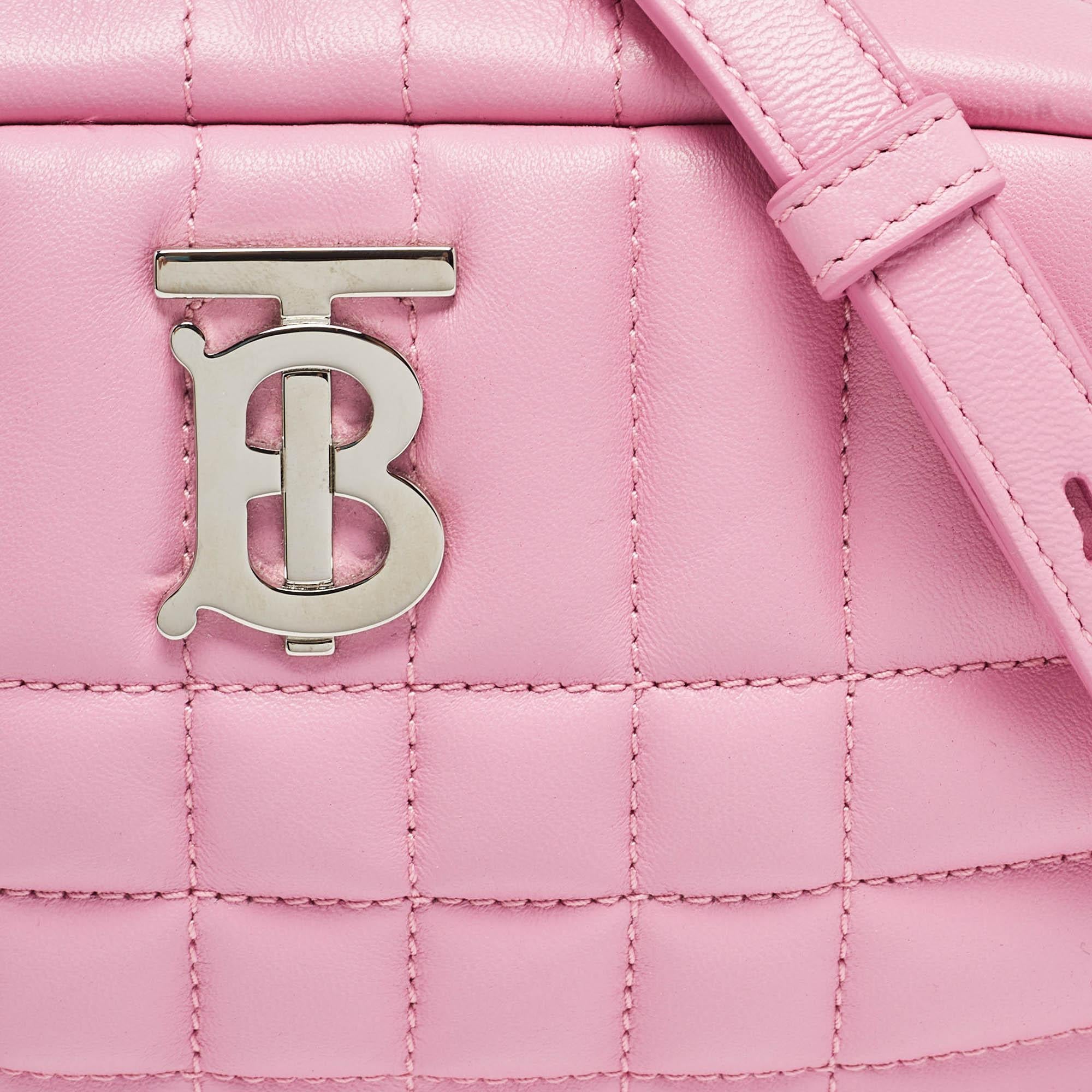 Donna Burberry Borsa fotografica Lola Mini in pelle trapuntata rosa