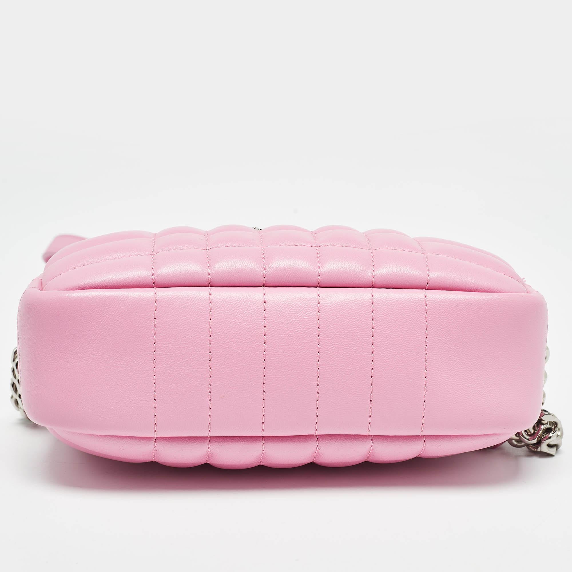 Burberry Borsa fotografica Lola Mini in pelle trapuntata rosa 1