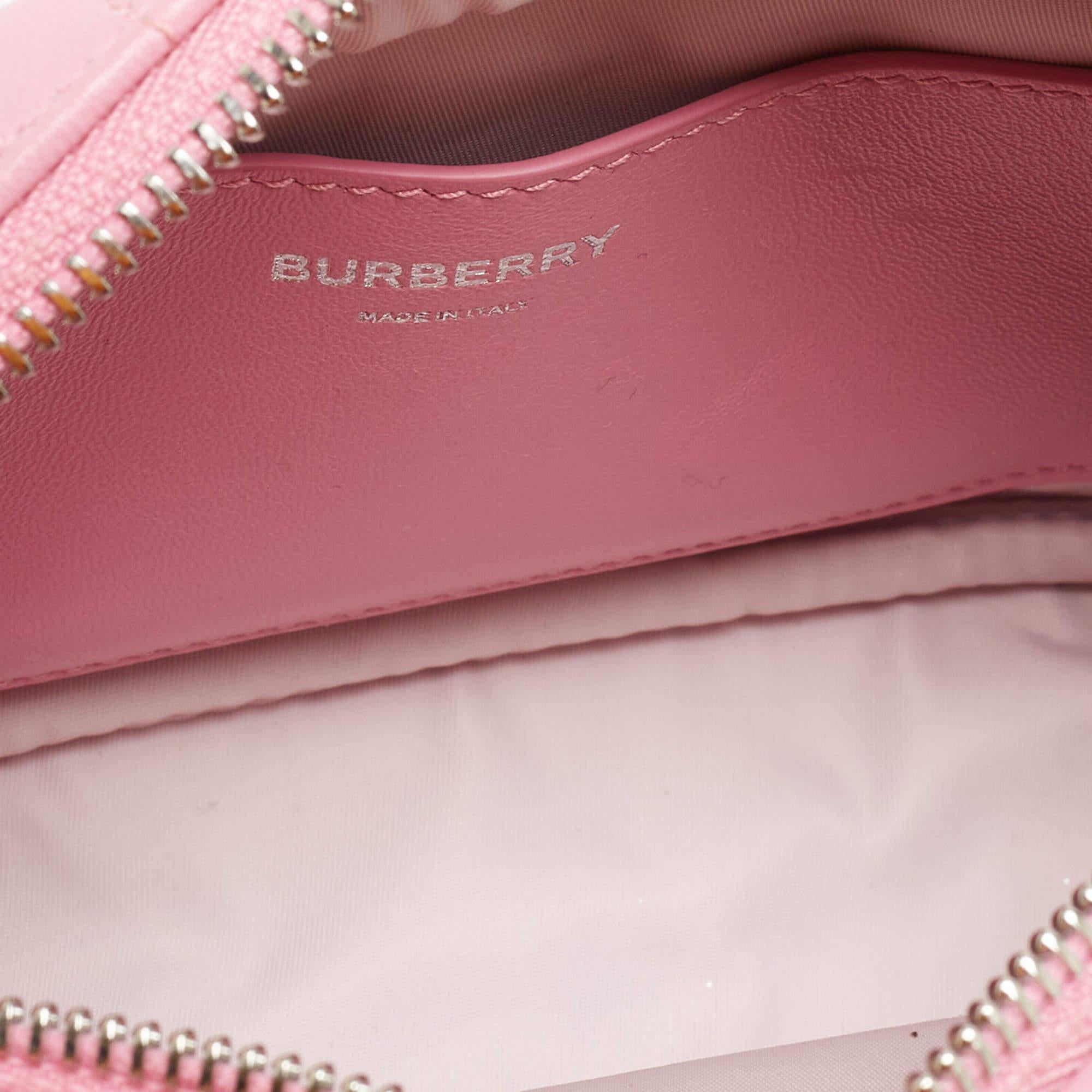 Burberry Pink Quilted Leather Mini Lola Camera Bag 5