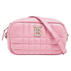 Burberry Pink Quilted Leather Mini Lola Camera Bag