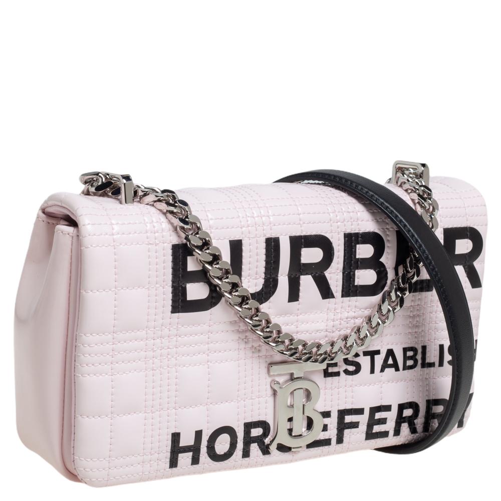 Burberry Pink Quilted Leather Small Lola Shoulder Bag In New Condition In Dubai, Al Qouz 2