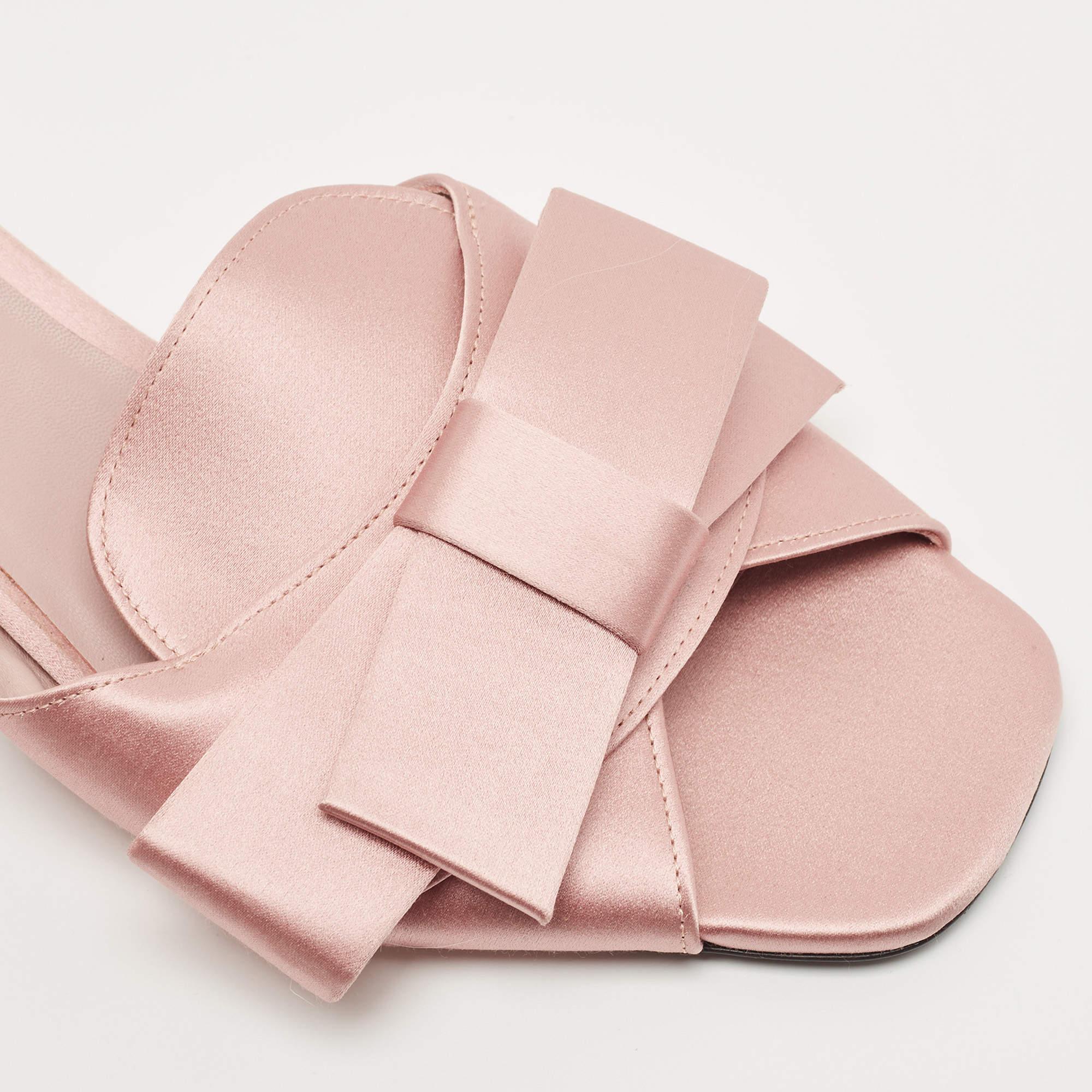 Burberry Pink Satin Bow Mules Size 41 2