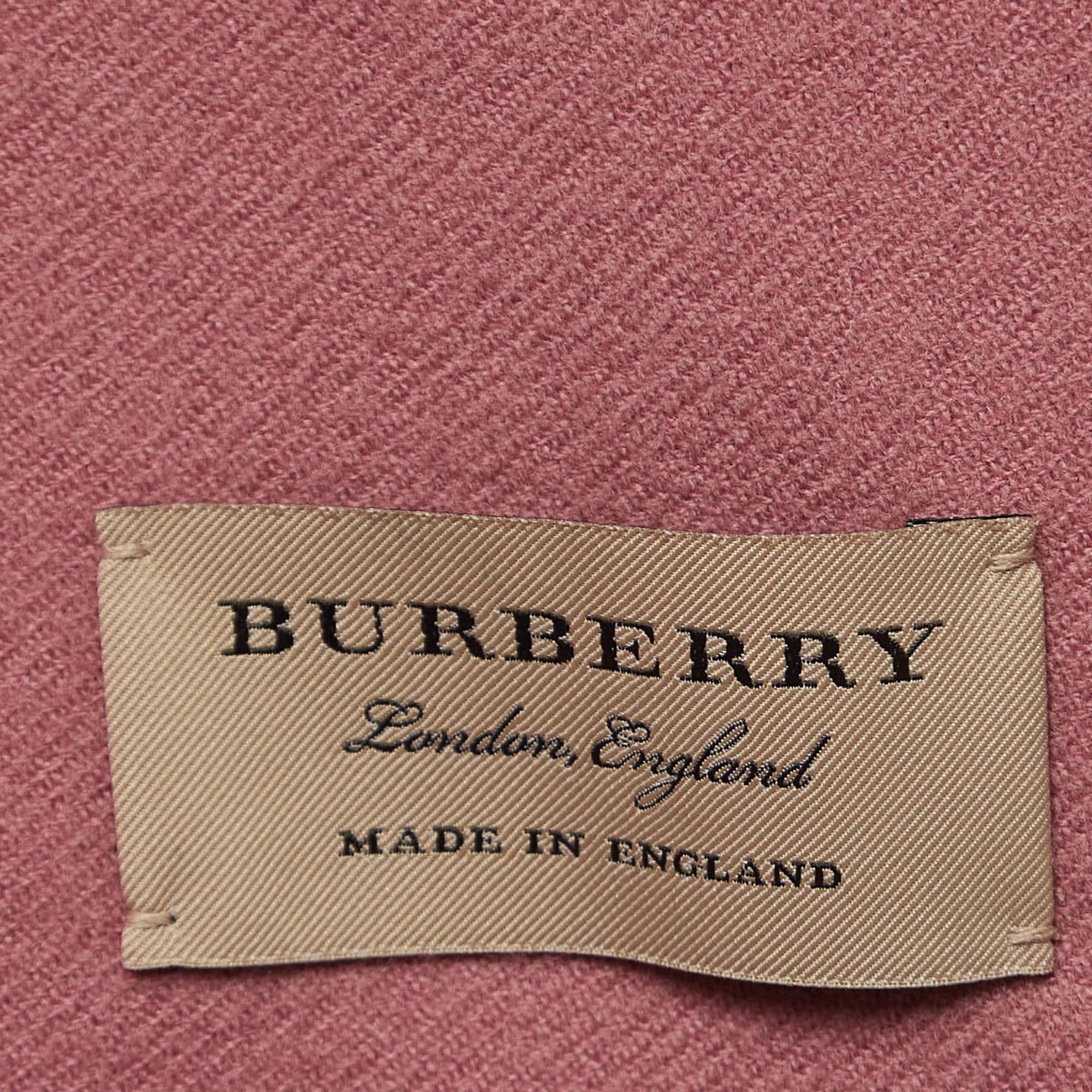 Burberry Pink Wool Reversible Poncho One Size 1