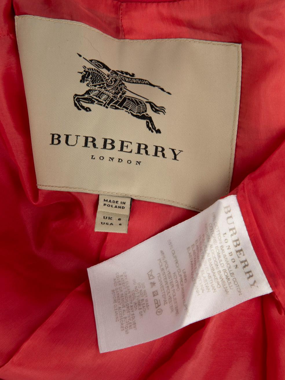 Burberry Rosa Zip Up Cappotto di media lunghezza Taglia S in vendita 5
