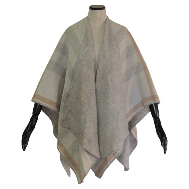 Burberry Plaid Cashmere Shawl Wrap For Sale at 1stDibs