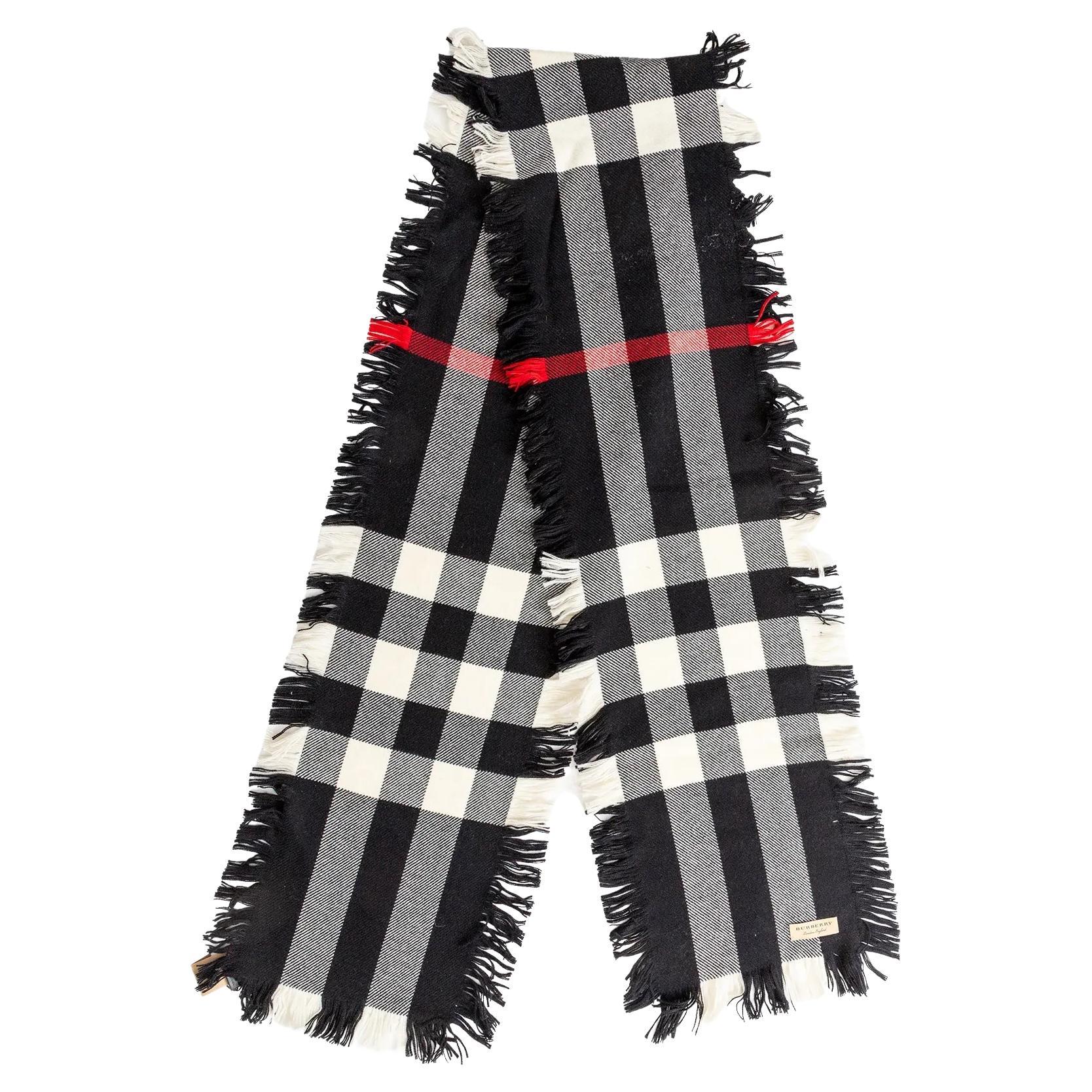 Bufanda Burberry de flecos a cuadros - Años 00 en venta