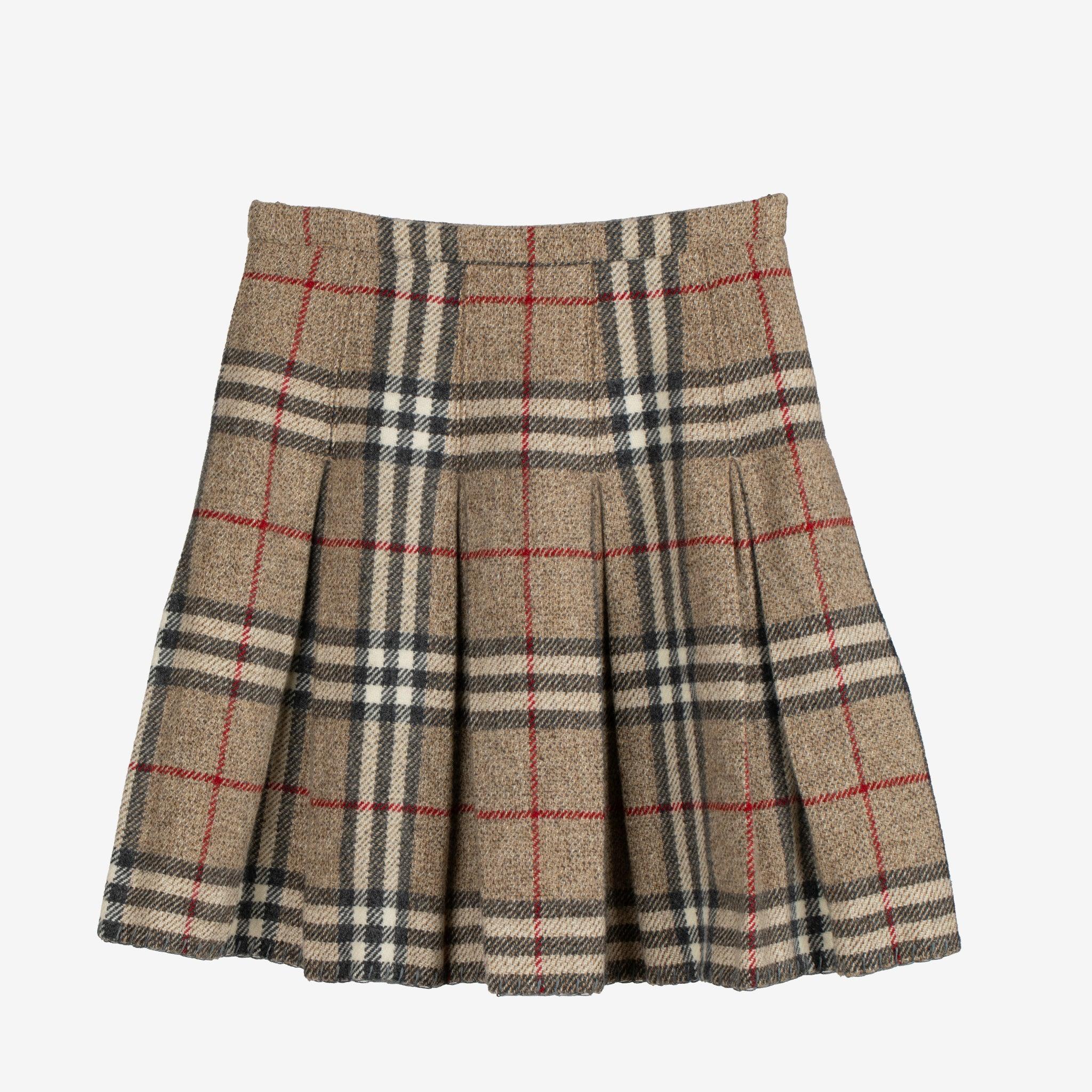 Gonna a pieghe in lana beige di Burberry - Taglia 38 IT in vendita 4