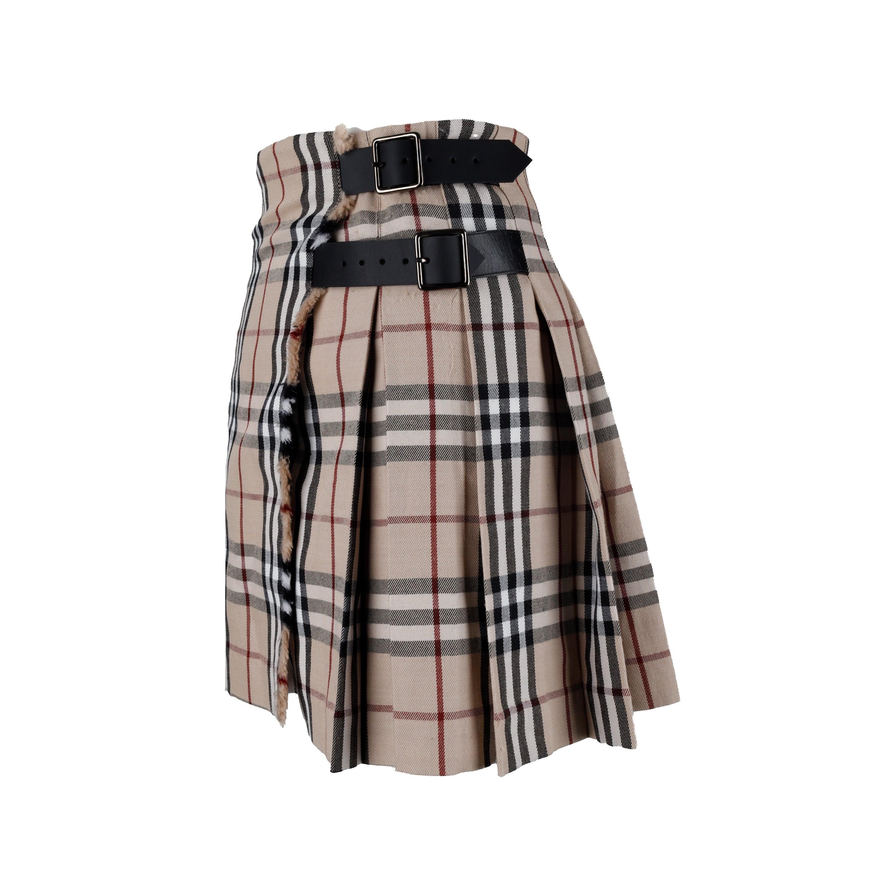 Gray Burberry Pleated Mini Skirt - '10s