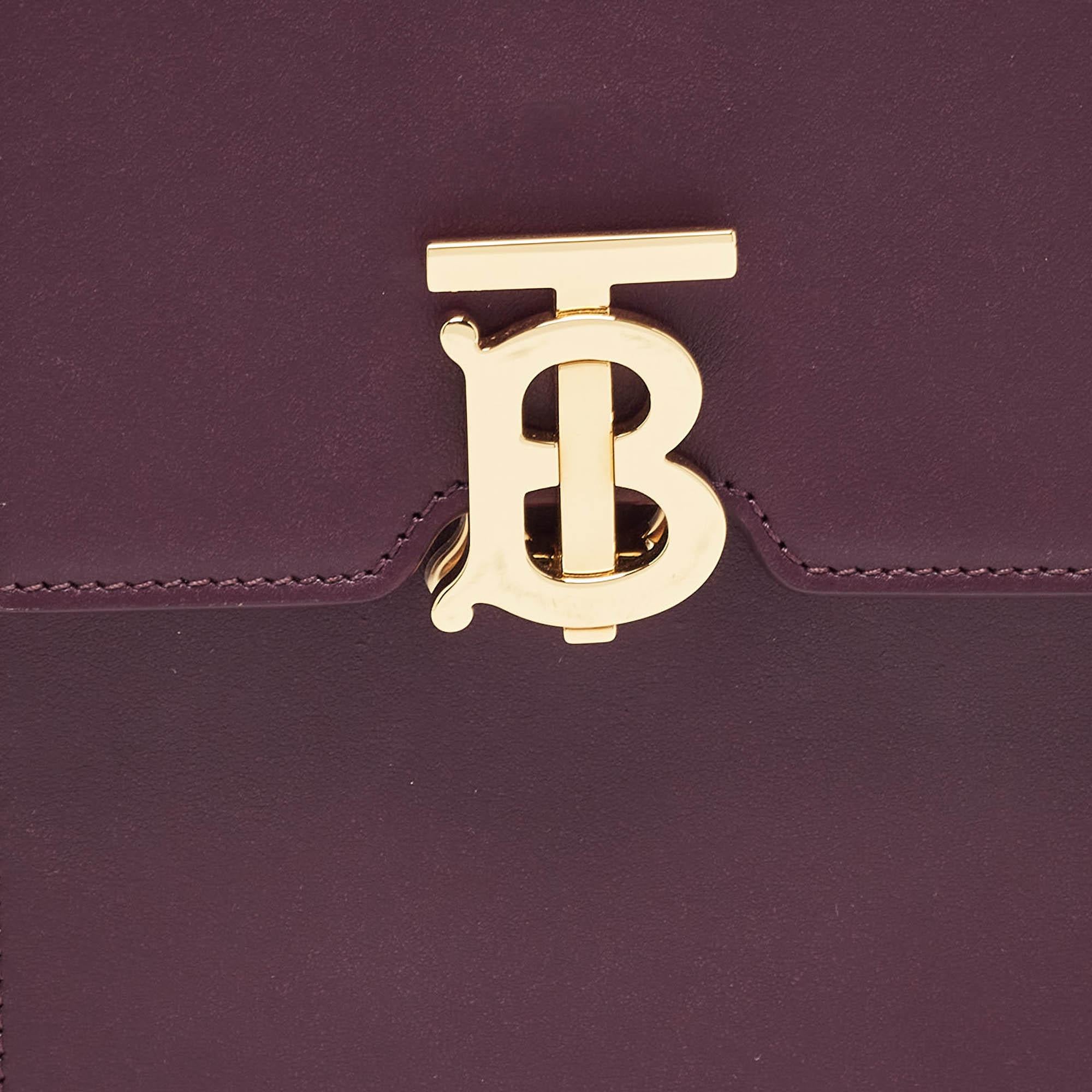 Men's Burberry Plum Leather Robin Crossbody Bag For Sale