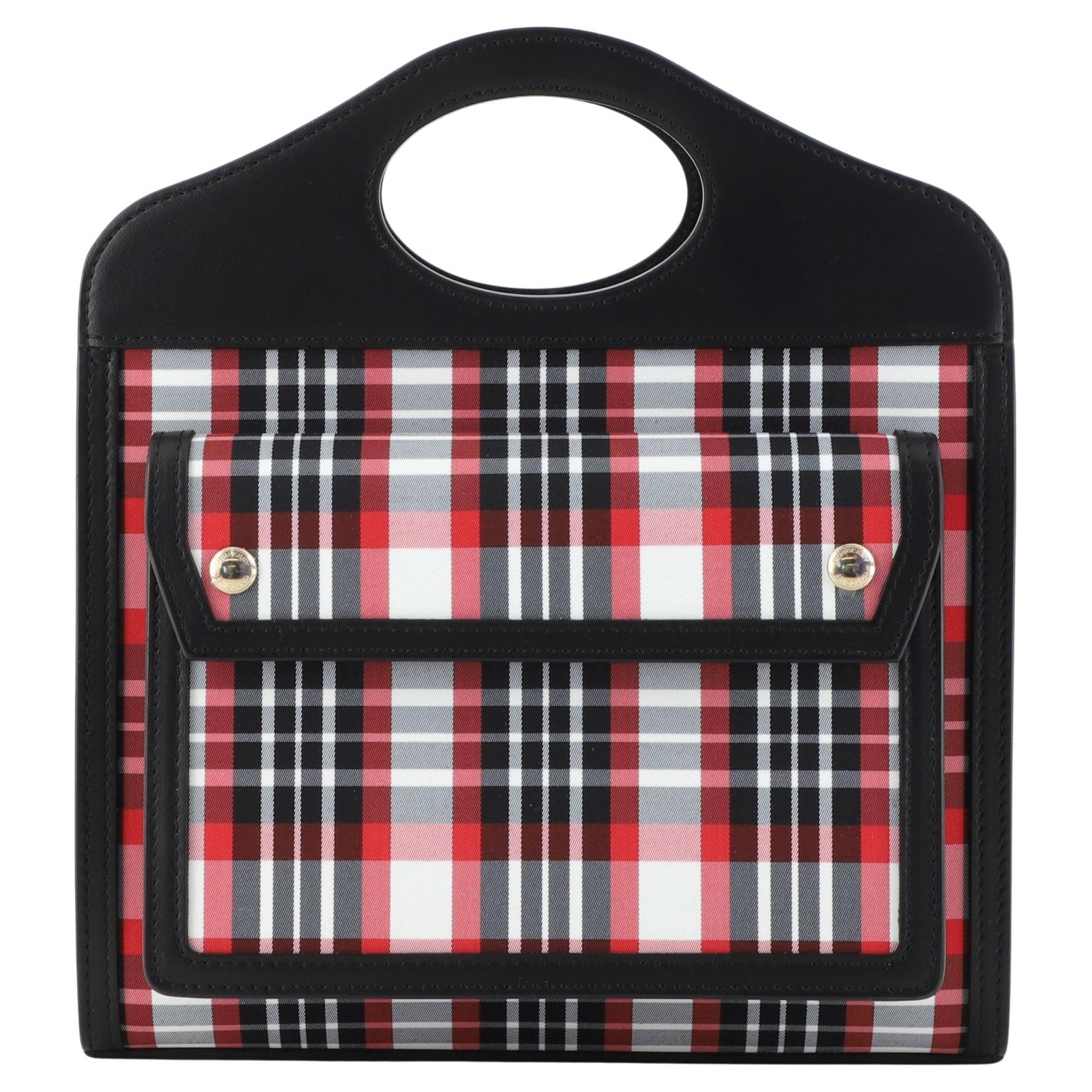 Burberry Pocket Bag Check Canvas and Leather Mini