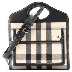 Burberry Pocket Bag Check Canvas and Leather Mini