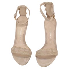 Burberry Polesden 120 Plateau-Sandalen mit Schnürung aus nudefarbenem Wildleder
