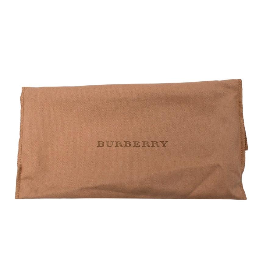 Burberry Porter Taupe Leather & House Check Canvas Long Wallet For Sale 3
