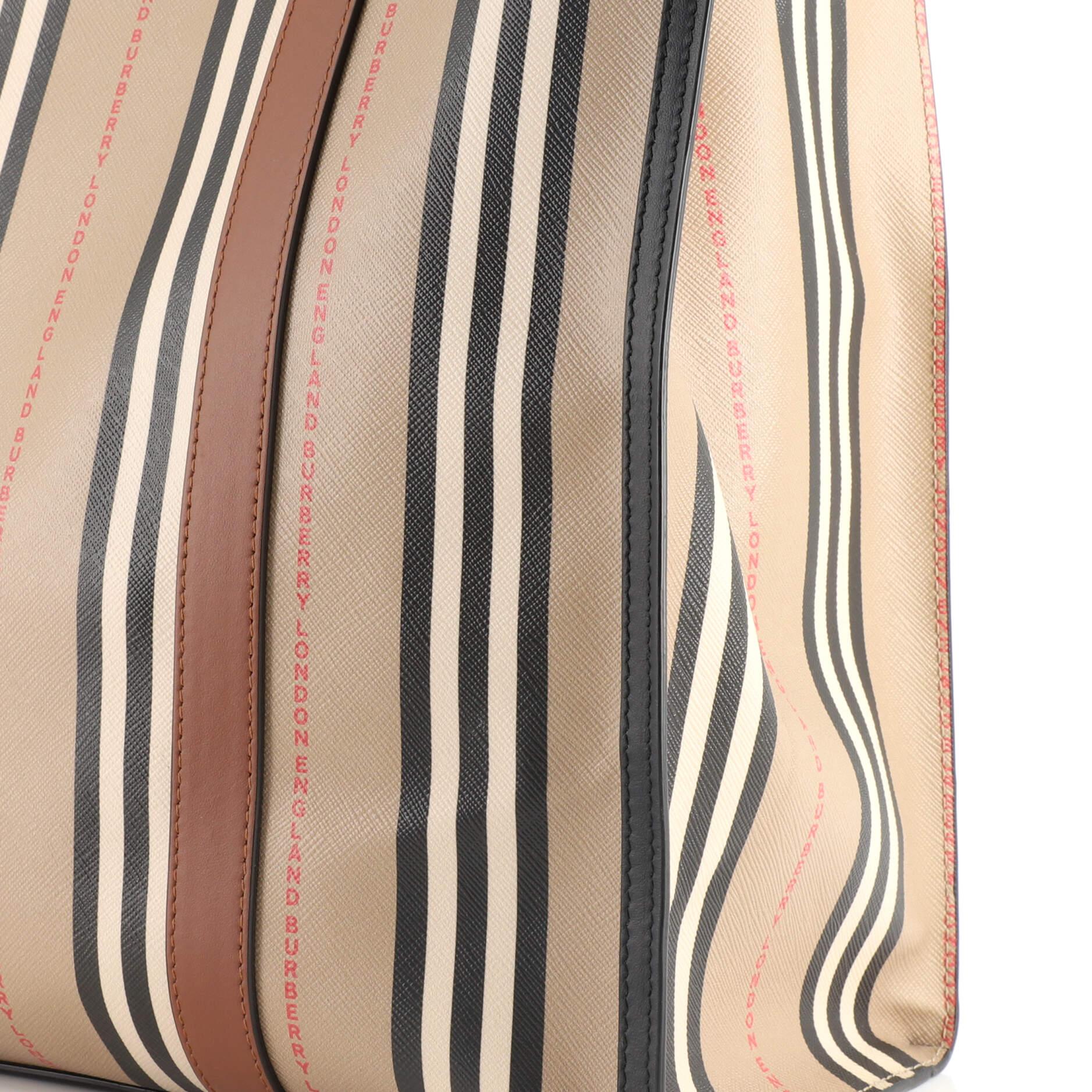Women's or Men's Burberry Portrait Tote Icon Stripe E-Canvas Medium