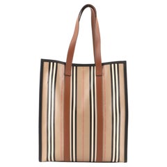 Burberry Portrait Tote Icon Stripe E-Leinwand Medium