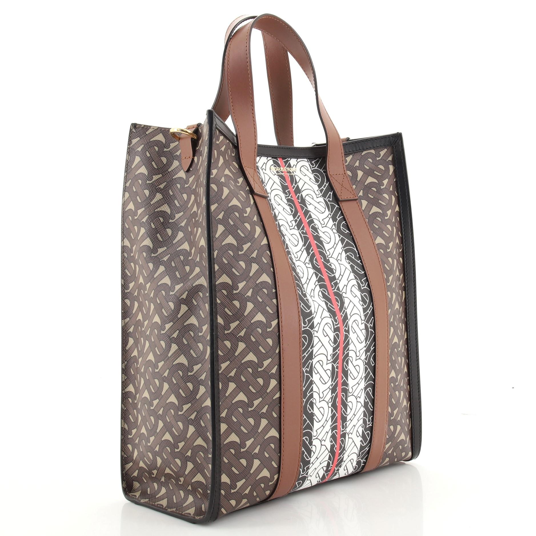 Burberry monogram stripe tote bag hotsell