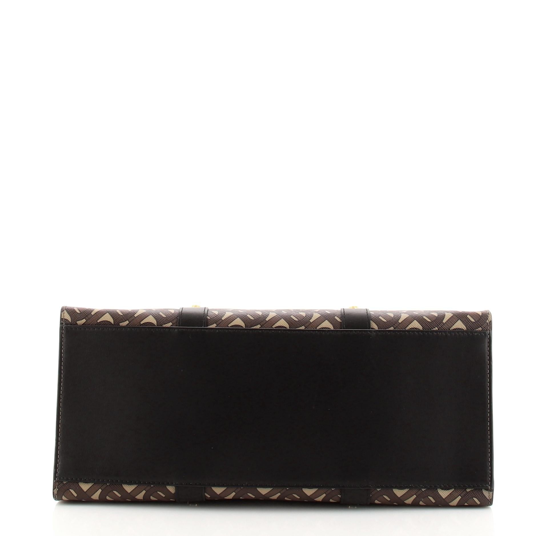 Women's or Men's Burberry Portrait Tote Monogram Print E-Canvas with Studded Leather Medi