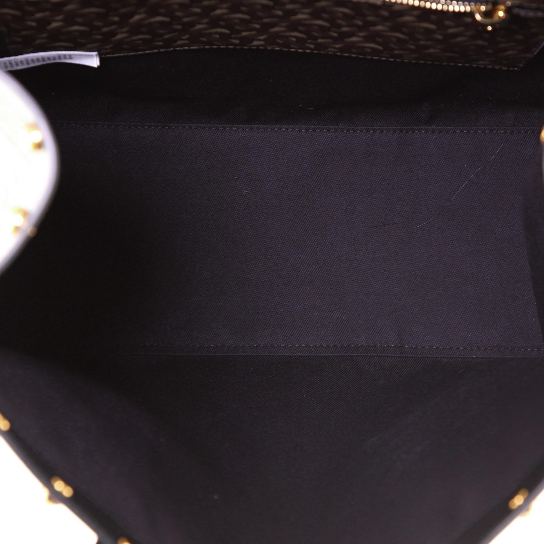 Burberry Portrait Tote Monogram Print E-Canvas with Studded Leather Medi 1