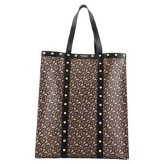 Burberry Portrait Tote Monogram Print E-Canvas with Studded Leather Medium