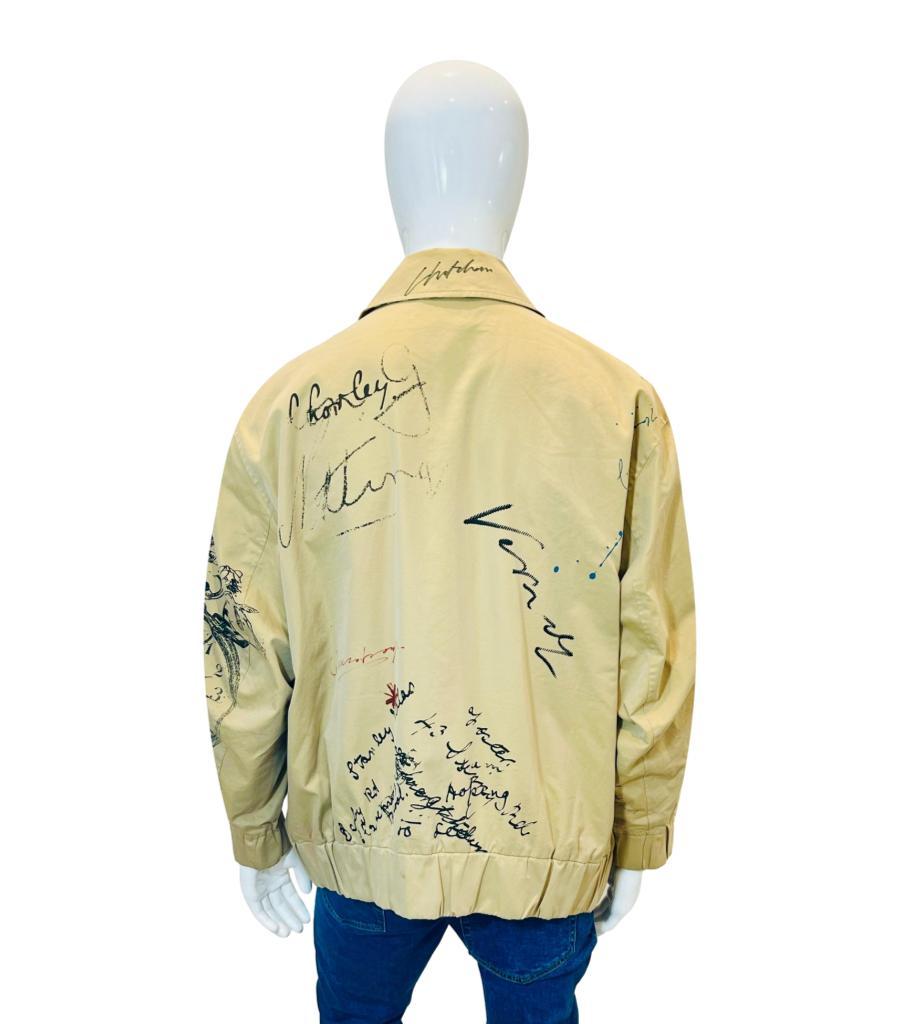 Burberry Postcard Print Cotton Harrington Jacket In Excellent Condition In London, GB