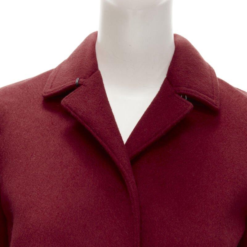 BURBERRY PROPRSUM 90% cashmere blend red gold metal bar coat IT38 XS For Sale 2