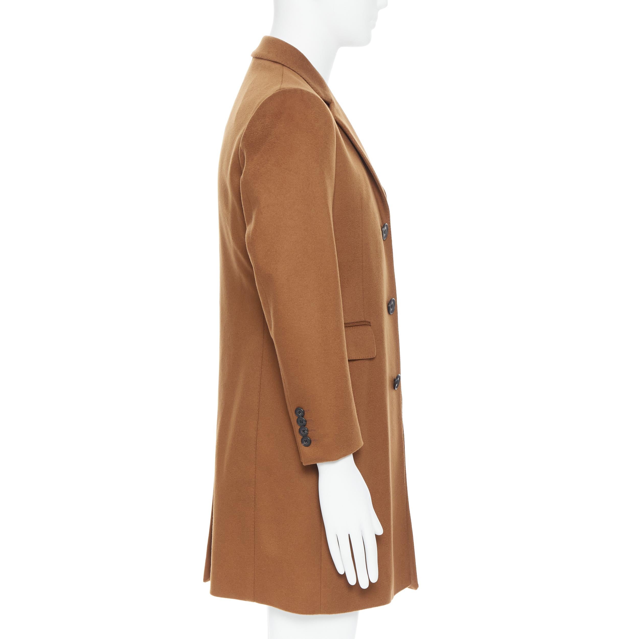 Brown BURBERRY PRORSUM 100% cashmere camel brown tailored coat EU44 XS