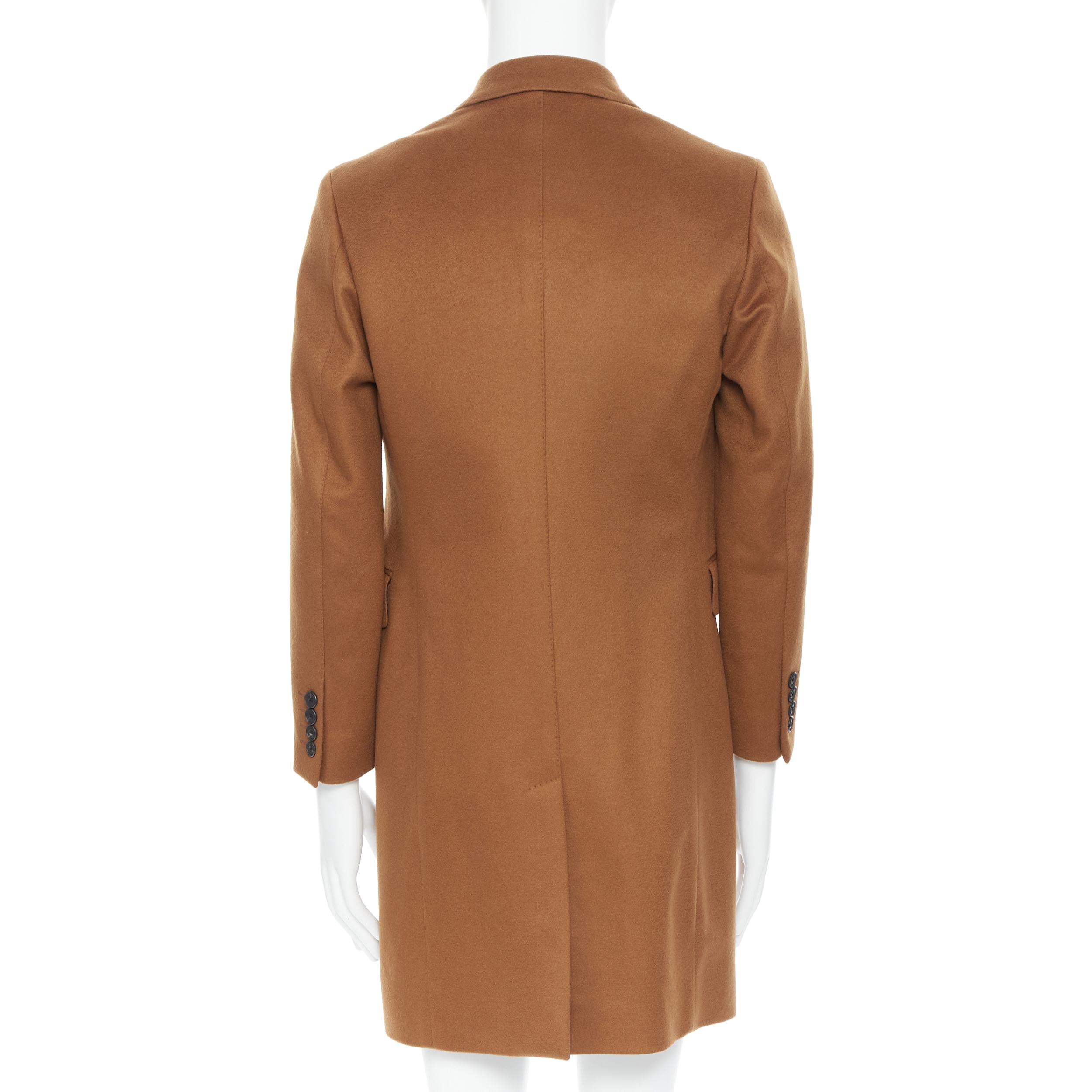 BURBERRY PRORSUM 100% cashmere camel brown tailored coat EU44 XS In Excellent Condition In Hong Kong, NT