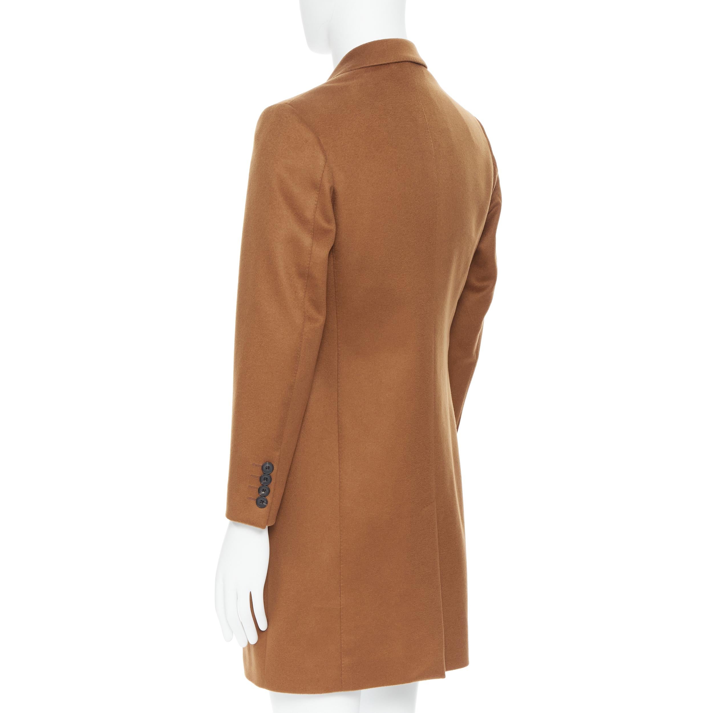 Men's BURBERRY PRORSUM 100% cashmere camel brown tailored coat EU44 XS